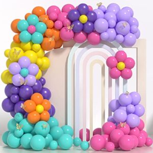 zfunbo balloon garland arch kit, 155pcs birthday party balloons garland for magic house themed party decor - plum clip, 3d butterfly stiker for baby shower gender reveal birthday party