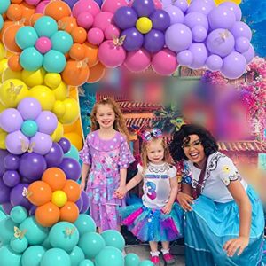 ZFUNBO Balloon Garland Arch Kit, 155pcs Birthday Party Balloons Garland For Magic House Themed Party Decor - Plum Clip, 3D Butterfly Stiker for Baby Shower Gender Reveal Birthday Party