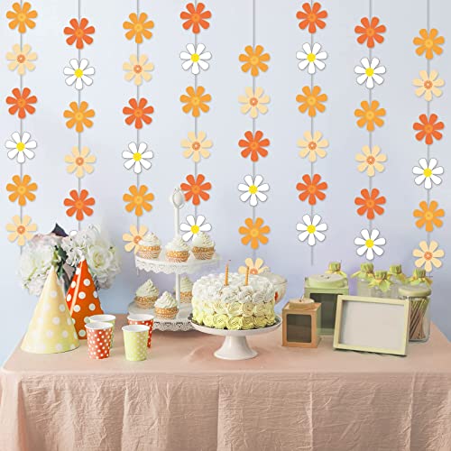 Daisy Groovy Boho Party Banners Daisy Garland Kit Daisy Hanging Swirl Daisy Party Supplies Decorations Daisy Paper Cutouts for One Two Birthday Baby Shower Party Home Classroom Favor Supplies Decor