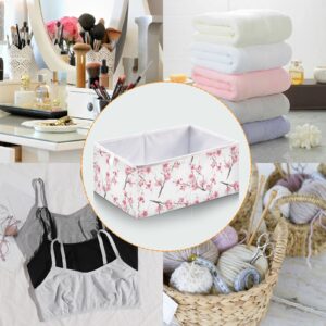 Cherry Blossom Flower Cube Storage Bin Collapsible Storage Bins Waterproof Toy Basket for Cube Organizer Bins for Kids Girls Boys Toys Book Office Home Shelf Closet - 11.02x11.02x11.02 in