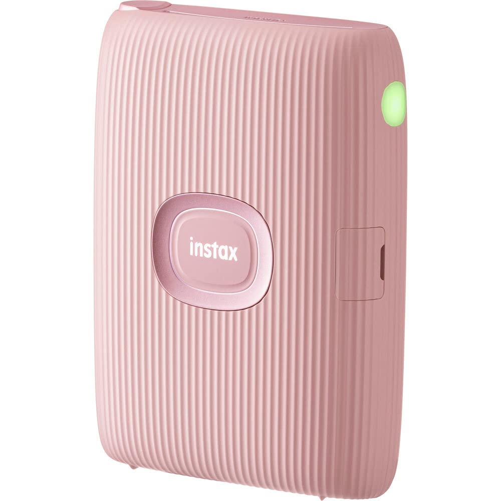 Fujifilm 16767208 Instax Mini Link 2 Smartphone Printer Soft Pink Bundle Instax Mini Twin Pack Picture Format Instant Film (20 Shots), Deco Gear Hard EVA Case and Microfiber Cloth