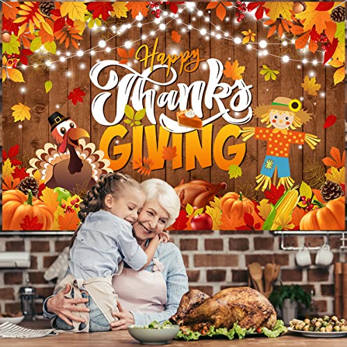 Happy Thanksgiving Background - Thanksgiving Banner Decoration Fall Pumpkin Turkey Maple Leaf Fall Party Decorations Thanksgiving Photography Background