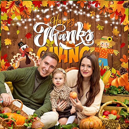 Happy Thanksgiving Background - Thanksgiving Banner Decoration Fall Pumpkin Turkey Maple Leaf Fall Party Decorations Thanksgiving Photography Background