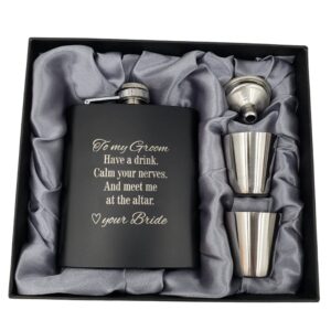 groom gifts from bride on wedding day, gifts for groom to be, fiance gifts for him, bride and groom flask, groom gift, groom engagement, wedding gift for husband, future husband gifts, hip flask (gb)