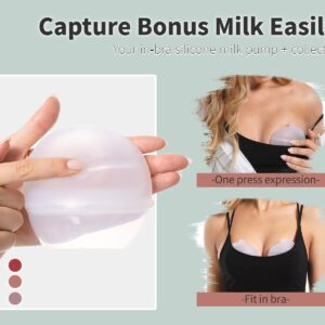 Suatata Wearable Breast Pump︱Milk Catcher / Collector for Breastfeeding Relief with Pumping Function︱Silicone Reusable Nursing Pads for The Let-Down︱Breast Feeding Essencials (2Pcs)