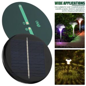 EVTSCAN 2 Pieces 0.5W 6V Mini Solar Panel, 3 Inch Round Polycrystalline Solar Cell Panel, for Smartwatch, Security Cameras, LED Flashlights, Mobiles and Laptops