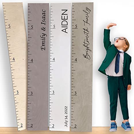 Headwaters Studio Wooden Growth Chart - Personalized Height Ruler for Wall Kids, Growth Chart for Wall, Wall Ruler for Kids Height, Height Chart for Kids, Kids Height Wall Chart - Short & Regular Size