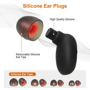 Tiliwame Ear Plugs, Reusable Ear Plugs for Sleeping Noise Cancelling, Silicone Earplugs for Snoring, Work, Study and Concerts Noise Redeuction, Reusable Earplugs with 8 Ear Tips in XS/X/M/L (Black)