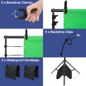 GFCC Photo Backdrop Stand Kit - 7FT x 10Ft Adjustable Background Stand for Photography Video Studio Support System with Carry Bag