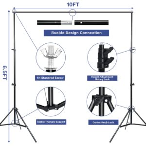 GFCC Photo Backdrop Stand Kit - 7FT x 10Ft Adjustable Background Stand for Photography Video Studio Support System with Carry Bag