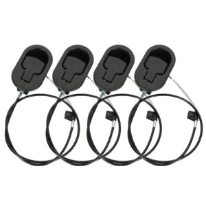 apacali recliner pull cable replacement set of 4, universal black sofa couch recliner release cables with plastic pull handle fits most recliner brands, hook exposed cable length (4.75")