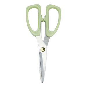 all purpose 8" scissors heavy duty ergonomic comfort grip shears sharp scissors for office home household (green)