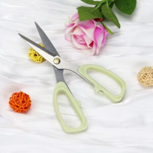 All Purpose 8" Scissors Heavy Duty Ergonomic Comfort Grip Shears Sharp Scissors for Office Home Household (Green)