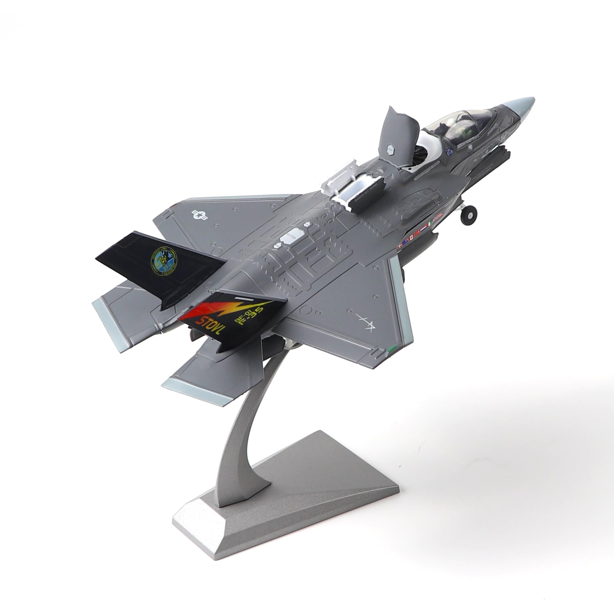 NUOTIE F-35 Lightning II Fighter Model Kit 1:72 Scale Die-cast Aircraft Model with Bracket, Gift for Military Pilots (F-35B Marine Corps)