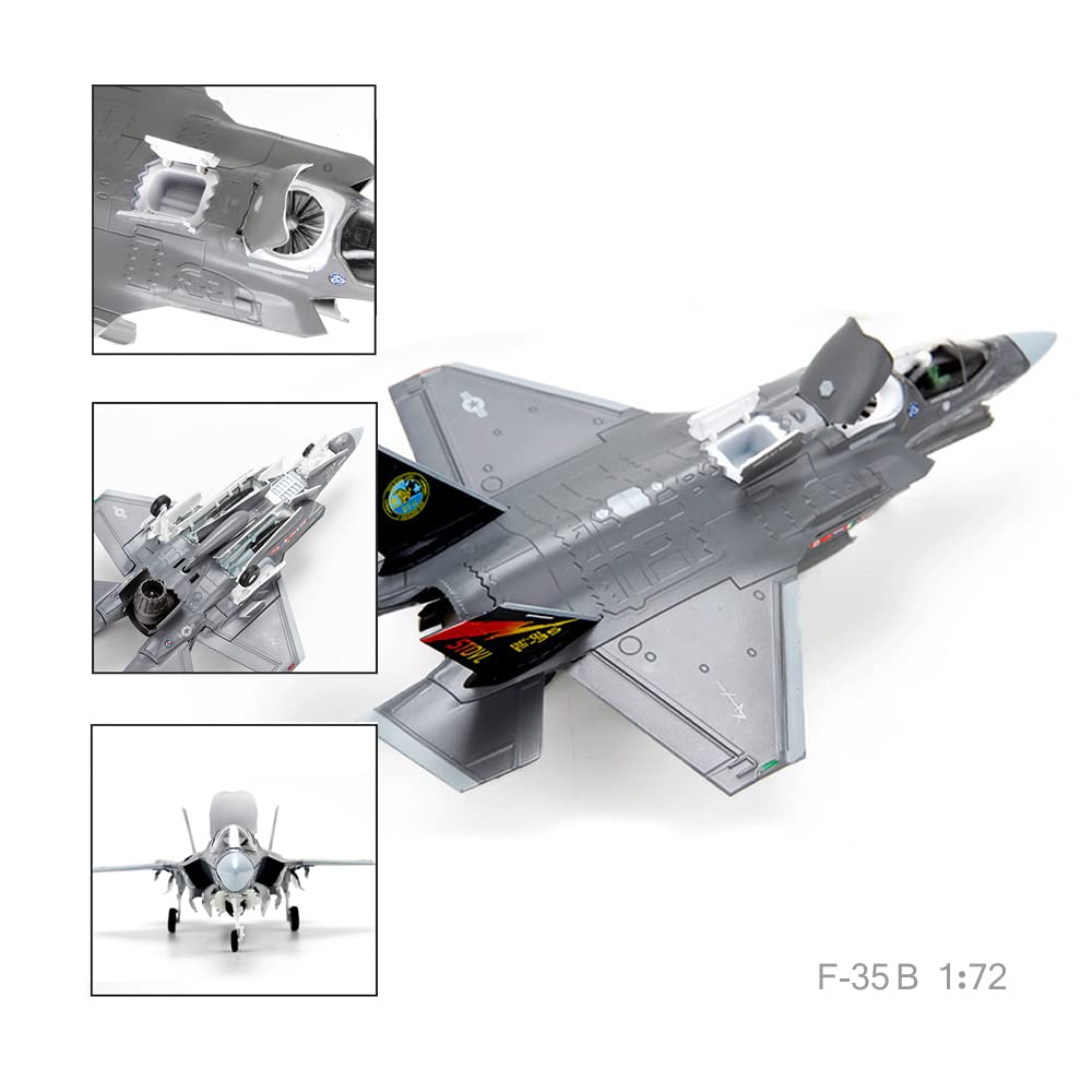 NUOTIE F-35 Lightning II Fighter Model Kit 1:72 Scale Die-cast Aircraft Model with Bracket, Gift for Military Pilots (F-35B Marine Corps)