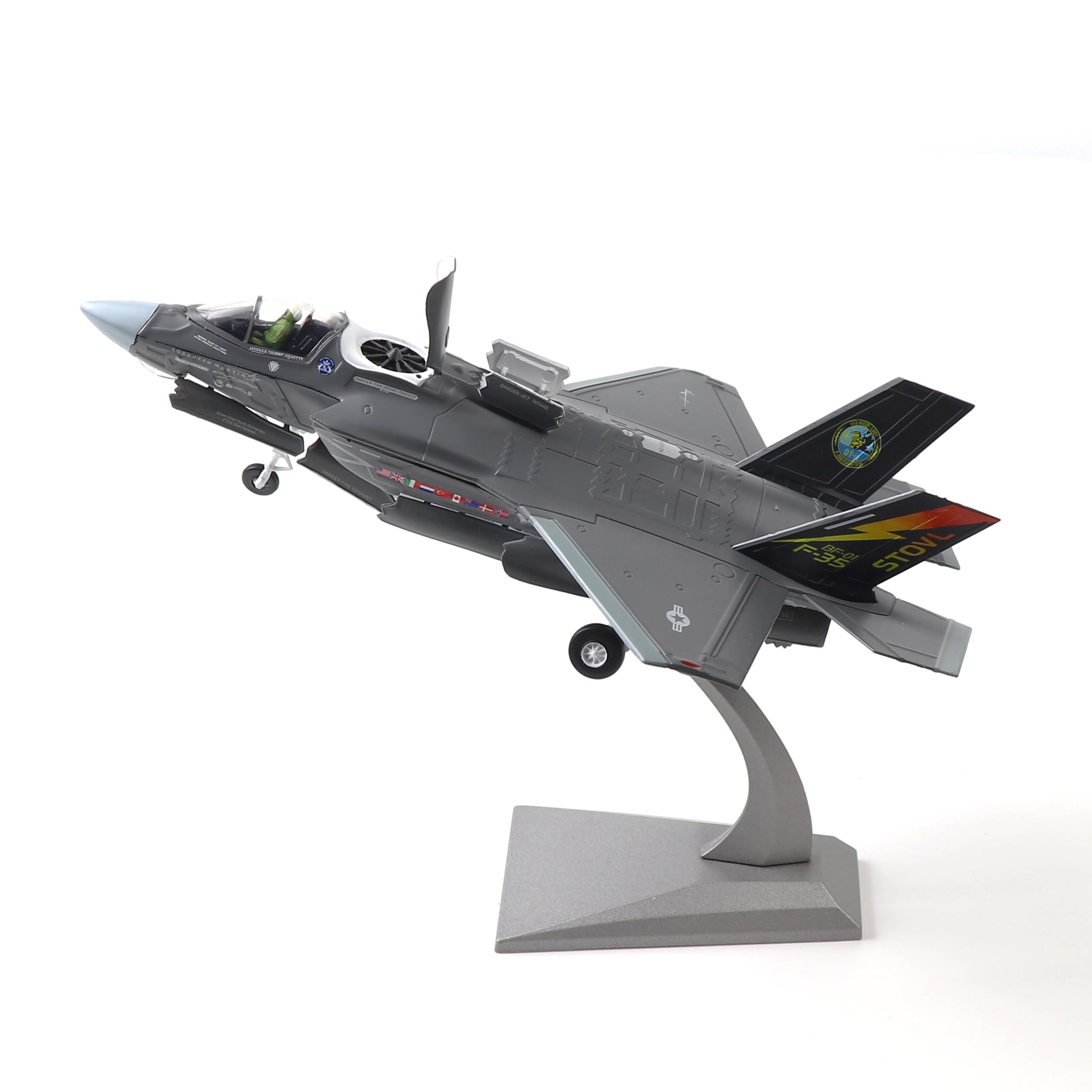 NUOTIE F-35 Lightning II Fighter Model Kit 1:72 Scale Die-cast Aircraft Model with Bracket, Gift for Military Pilots (F-35B Marine Corps)