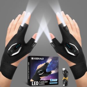 kezkals father's day gifts, led rechargeable flashlight gloves, mens gifts for dad, gifts for him, boyfriend, husband, grandpa, fishing gifts for men, birthday gifts for men who have everything