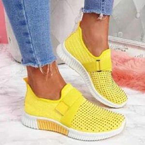 Orthopedic Sandals for Women Slip on Shoes for Women Wide Width Women's Walking Sock Shoes Lightweight Slip on Breathable Yoga Sneakers vhjh07 Yellow