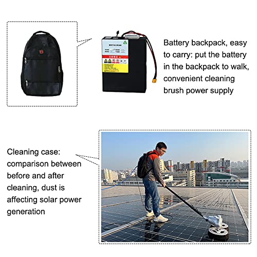 Vmaxpower 7.5m Solar Panel Cleaning Tool, Photovoltaic Double Head Automatic Panel, Roof Water Brush, Window Cleaner Special with Lithium Battery and Power Converter