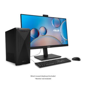 ASUS S501MD Desktop PC, Intel Core i5-12400, 16GB DDR4 RAM, 512GB PCIe SSD, Wi-Fi 6, Windows 11 Home, Black, S501MD-DB504