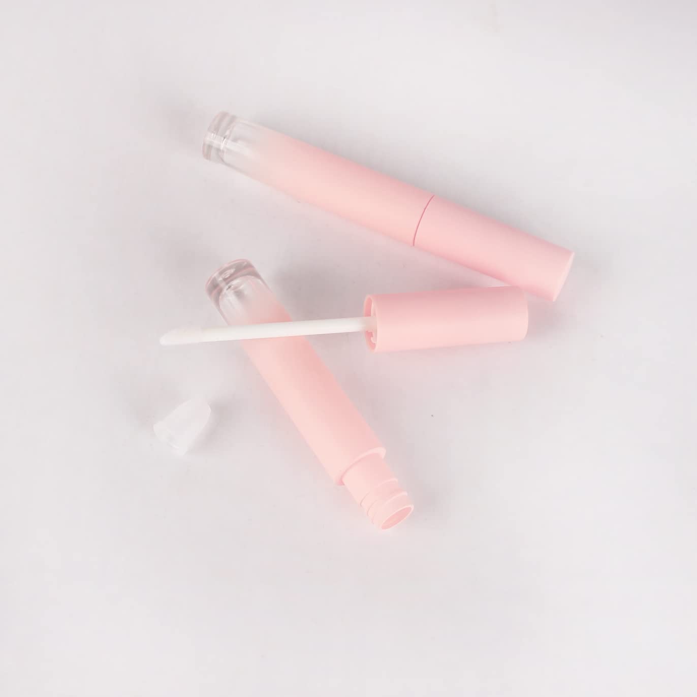 COSIDEA 30 pcs Empty 3ml gradient pink Lip Gloss Tubes with Wand round Lipgloss tube Containers packing Bulk Wholesale