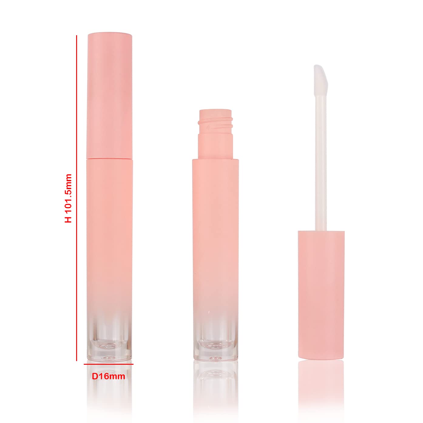 COSIDEA 30 pcs Empty 3ml gradient pink Lip Gloss Tubes with Wand round Lipgloss tube Containers packing Bulk Wholesale