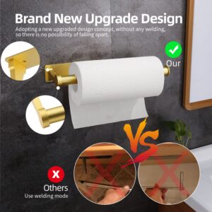 Paper Towel Holder,Paper Towel Holder Under Cabinet Bulk- Self-Adhesive,Paper Towel Holder Wall Mount Both Available in Adhesive and Screws,Sturdy and Durable(Rose Gold)