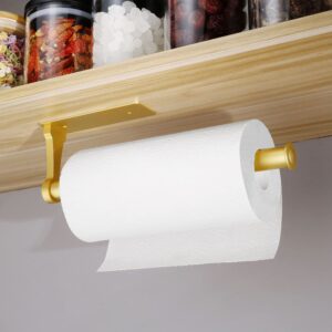 Paper Towel Holder,Paper Towel Holder Under Cabinet Bulk- Self-Adhesive,Paper Towel Holder Wall Mount Both Available in Adhesive and Screws,Sturdy and Durable(Rose Gold)