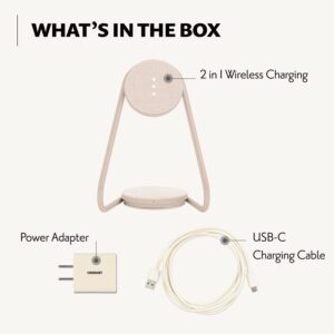 Courant MAG:2 Wireless Charging Stand - Belgian Linen, 2 in 1 Multi-Device Charger - Magnetic Stand for MagSafe iPhones with Charging Base for AirPod Cases, (Natural)