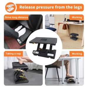 Adjustable Foot Rest Under Desk, Leg Rest with Massage Surface Roller,Foot Stool Ergonomic Adjustment ，Bottom Can Be Filled with Water (Black)