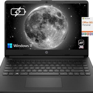 hp Newest Stream 14" HD Laptop, Intel Celeron N4020(up to 2.8GHz), 8GB RAM, 128GB Space(64GB eMMC+64GB Card), 1-Year Office 365, HDMI, WiFi, USB-C, Webcam, Bluetooth, Windows 11S, Black+JVQ Mousepad