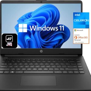 hp Newest Stream 14" HD Laptop, Intel Celeron N4020(up to 2.8GHz), 8GB RAM, 128GB Space(64GB eMMC+64GB Card), 1-Year Office 365, HDMI, WiFi, USB-C, Webcam, Bluetooth, Windows 11S, Black+JVQ Mousepad