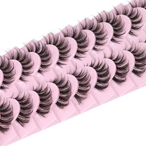 False Eyelashes Clear Band Natural Lashes Wispy Cat Eye 15mm Russian D Curl Lashes Extension Strip Eyelashes Pack by Kiromiro