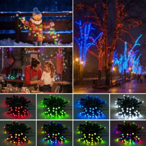 SEZO WS2811 Diffused String Light 12mm 50PCS/Set DC5V Individually Addressable Dream Color RGB LED Pixels Module for Party Outdoor Advertising Decor Christmas IP68 Waterproof (Green Wire)