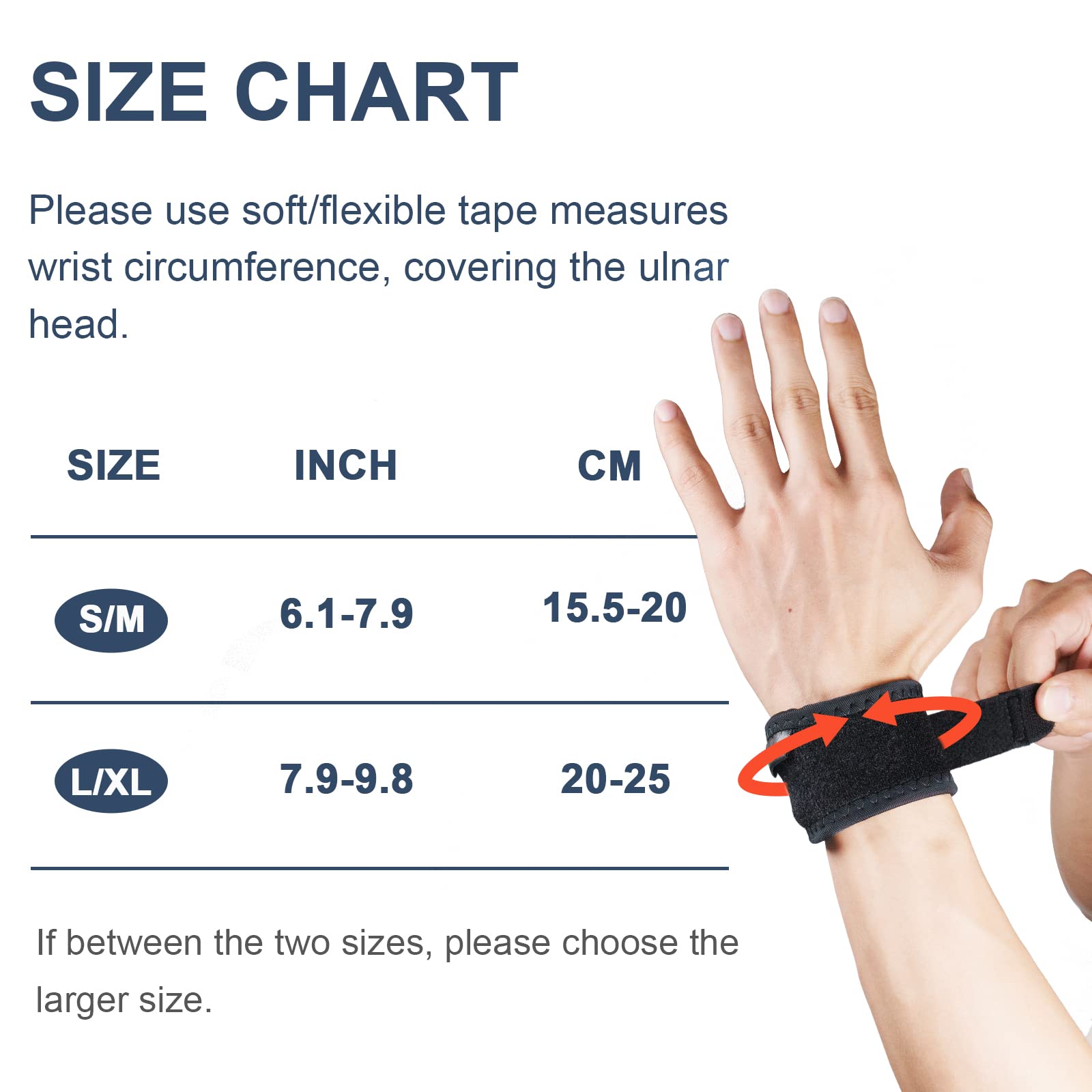 JOMECA Replaceable Wrist Brace for TFCC Tear, Ulnar Wrist Band with Two Pads for Ulnar Sided Wrist Pain, DRUJ Instability, Triangular Fibrocartilage Complex Injury, Fit Right & Left Hand (S/M)