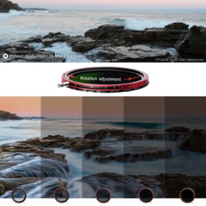 Haida Filter for Camera Pro II Multi-Coating Circular Polarizer + Variable Neutral Density SLR Camera Lens Filter Waterproof Scratch Resistant Nano-Coating CPL + VND Filter 82mm(2 in 1)