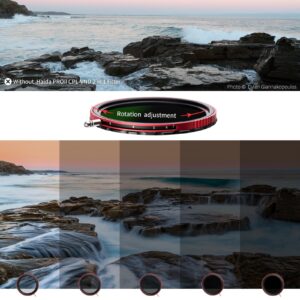 Haida Filter for Camera Pro II Multi-Coating Circular Polarizer + Variable Neutral Density SLR Camera Lens Filter Waterproof Scratch Resistant Nano-Coating CPL + VND Filter 67mm(2 in 1)