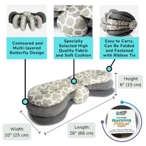 AVXIGO FIELD Adjustable Nursing Pillow Support for Breastfeeding Moms - Multi-Functional and Multi-Layer Postnatal Posture Support Pillow, Geometric Design - Complete with Gift Box