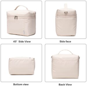 NOL Natural Organic Lifestyle Insulated Lunch Bags for Women Cooler Bag Lightweight Nylon Waterproof Lunch Box For Work（Medium, Cream