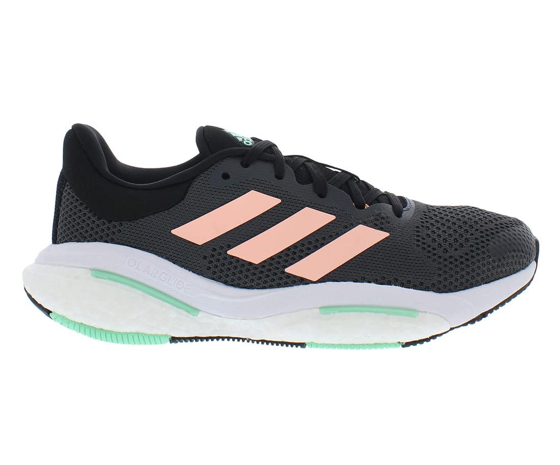 adidas Women's Solarglide 5 Grey Six/Light Flash Orange/Pulse Mint 9.5 B