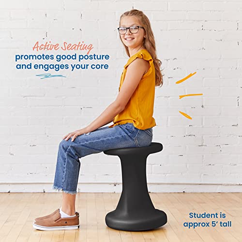 ECR4Kids Twist Wobble Stool, 18in Seat Height, Active Seating, Black