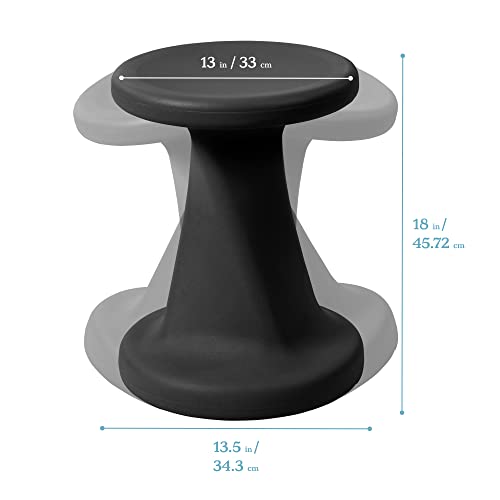 ECR4Kids Twist Wobble Stool, 18in Seat Height, Active Seating, Black