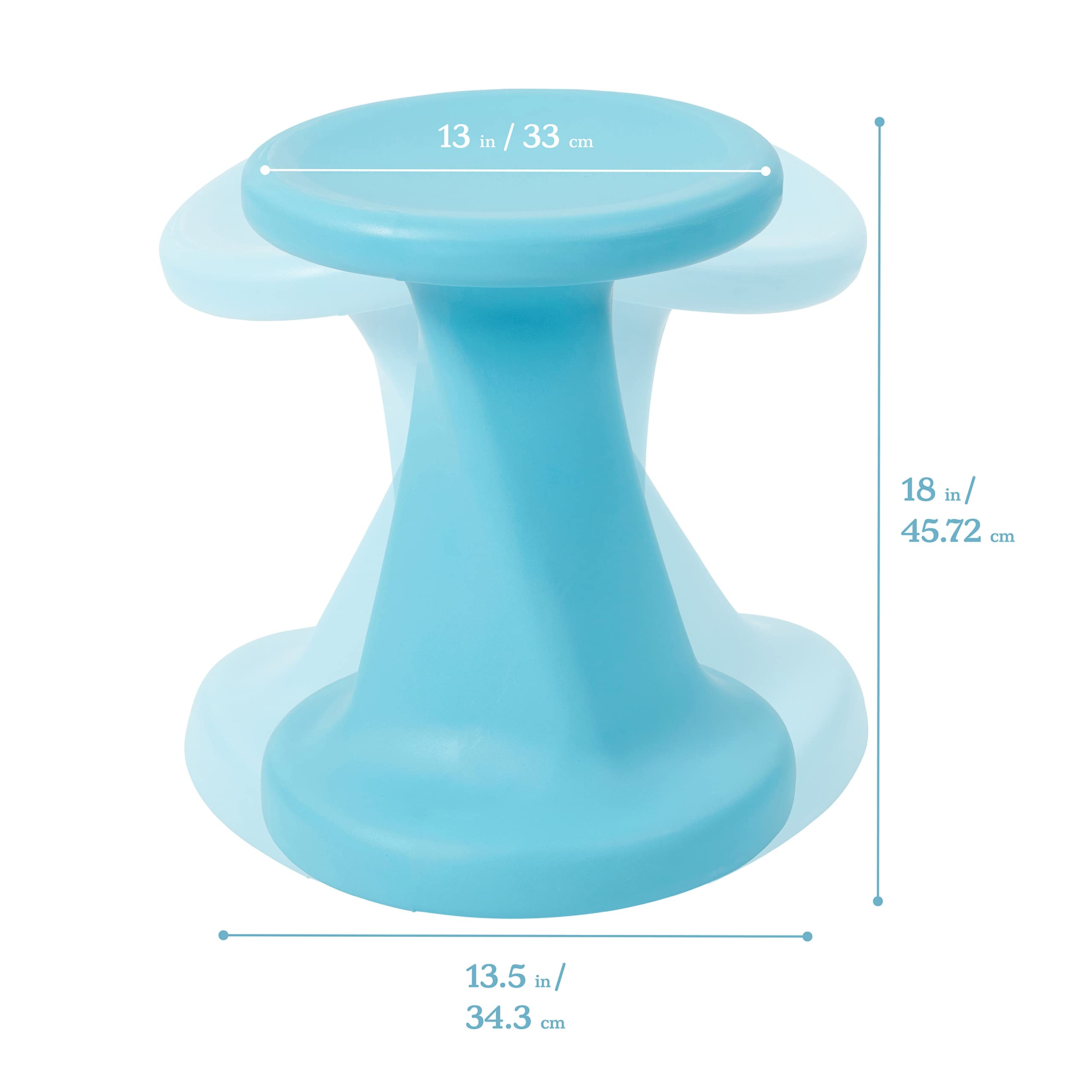 ECR4Kids Twist Wobble Stool, 18in Seat Height, Active Seating, Cyan