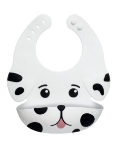 melii silicone weaning bib for babies & toddlers, large food catcher (dog)