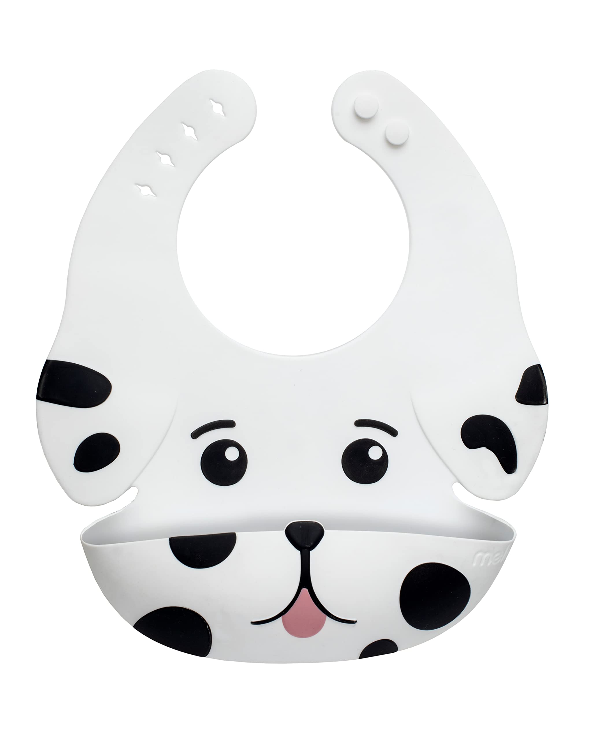 melii Silicone Weaning Bib for Babies & Toddlers, Large Food Catcher (Dog)