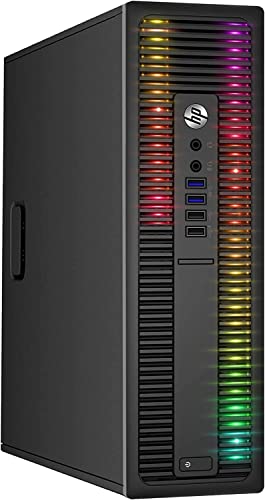 HP EliteDesk Desktop RGB Lights Computer AMD A-Series Processor 8 GB RAM, 512 GB SSD, Windows 10 Pro 64-bit, Wi-Fi, Gaming PC Keyboard & Mouse (Renewed)