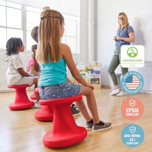 ECR4Kids Twist Wobble Stool, 14in Seat Height, Active Seating, Red