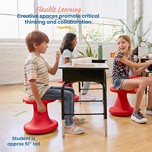 ECR4Kids Twist Wobble Stool, 14in Seat Height, Active Seating, Red