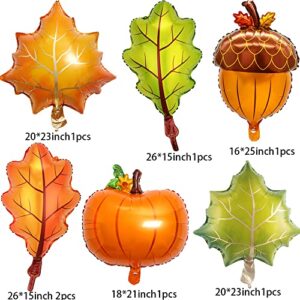 Fall Balloons Garland Arch Kit - 123pcs Thanksgiving Party Decorations With Maple Leaves balloon for Autumn Little Pumpkin Baby Shower Birthday Party Decor