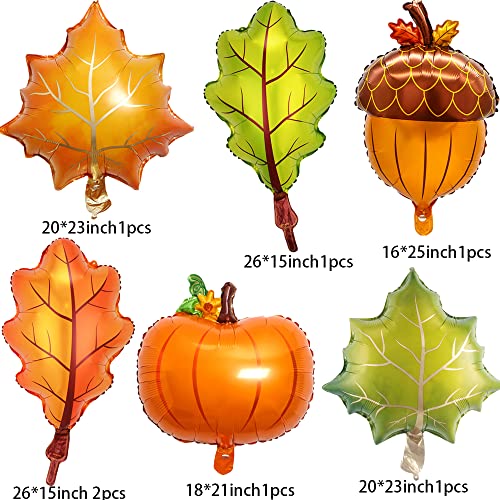 Fall Balloons Garland Arch Kit - 123pcs Thanksgiving Party Decorations With Maple Leaves balloon for Autumn Little Pumpkin Baby Shower Birthday Party Decor